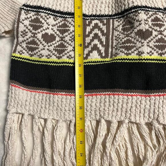 Princess Vera Wang Sweater Large Cardigan Tribal SW Fringe Hippy Boho Duster - Picture 8 of 9